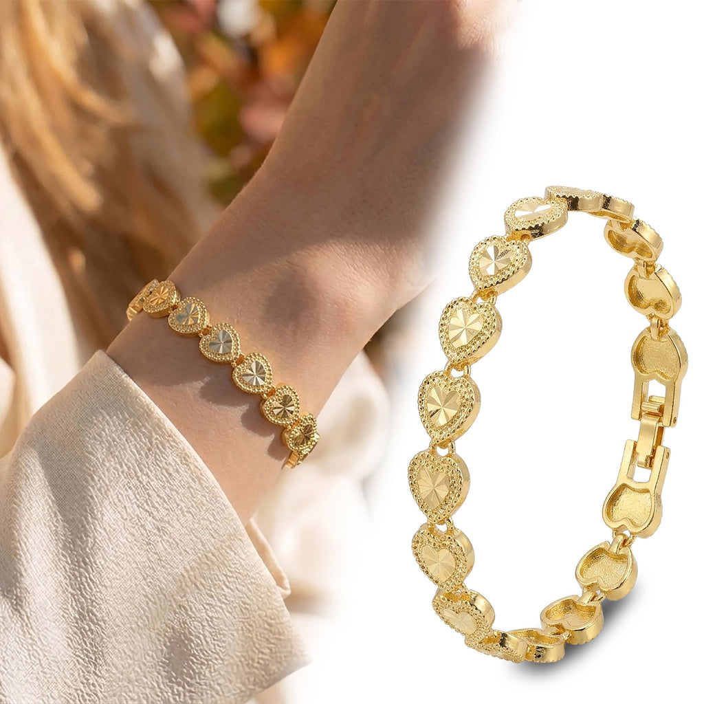 Takı Pusulası Amorette 24K Gold Kaplama 8 mm Kadın Bileklik 4174KBV5D13