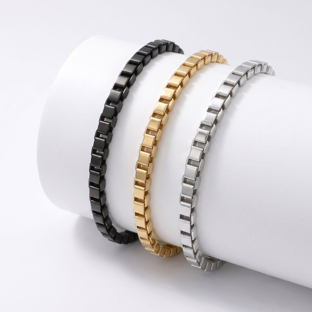 Takı Pusulası Arnavut Çelik Zincir Bileklik 6mm Köşeli 4174CZB2D5