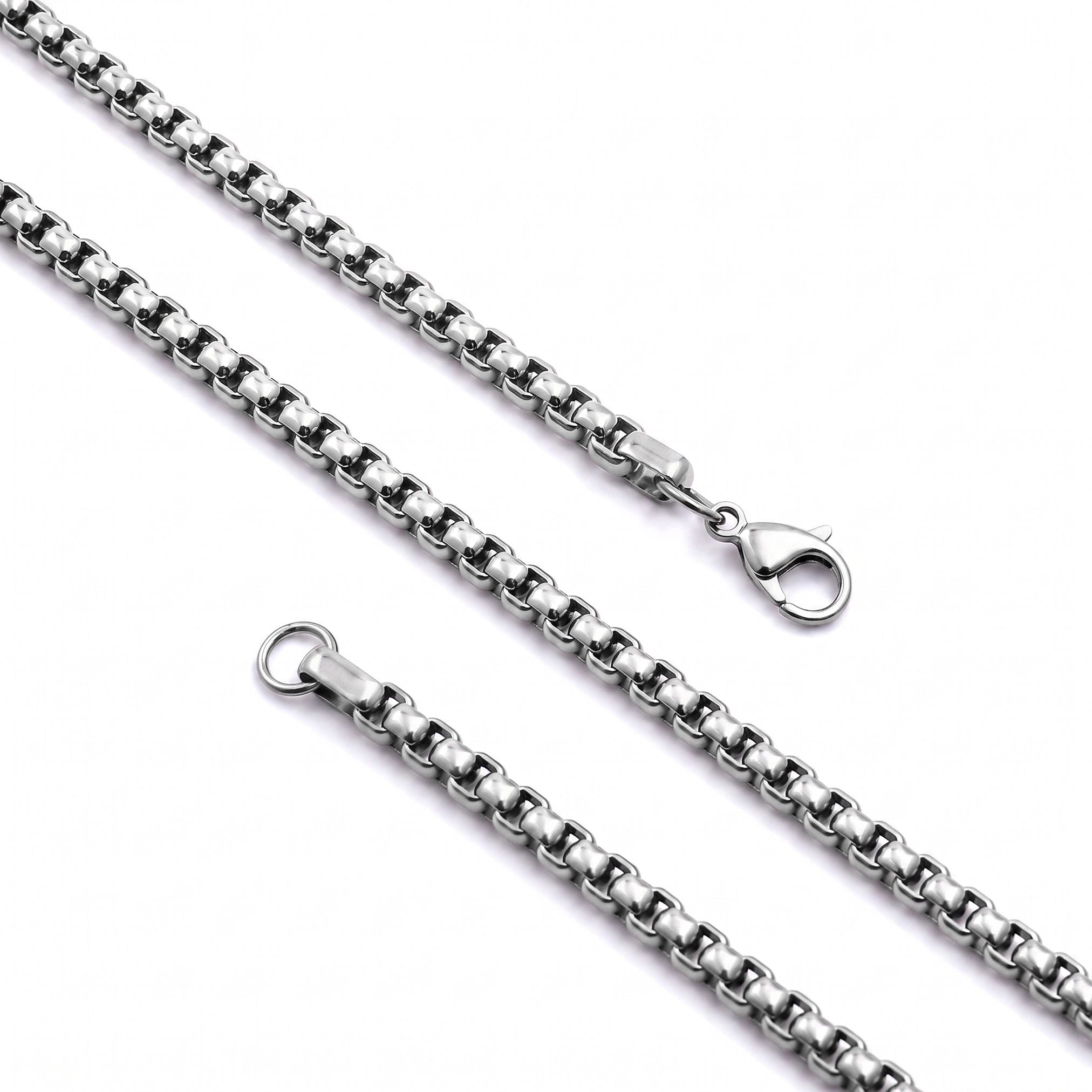 Takı Pusulası Arnavut Erkek Çelik Kolye 3mm 55cm Gümüş Rengi 4174ECK042