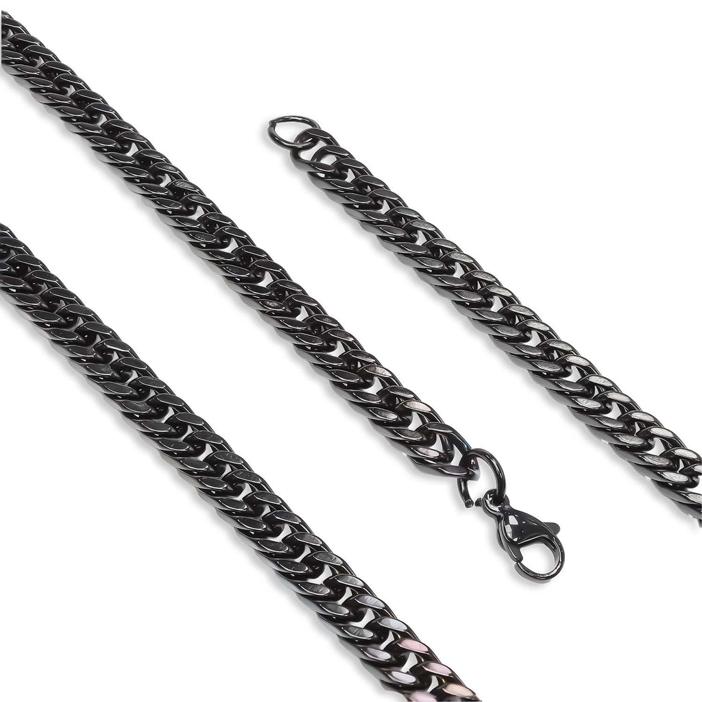 Takı Pusulası Balık Sırtı Siyah Erkek Çelik Kolye 1,6mm X 4mm 4174CEK054