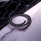 Takı Pusulası Balık Sırtı Siyah Erkek Çelik Kolye 1,6mm X 4mm 4174CEK054