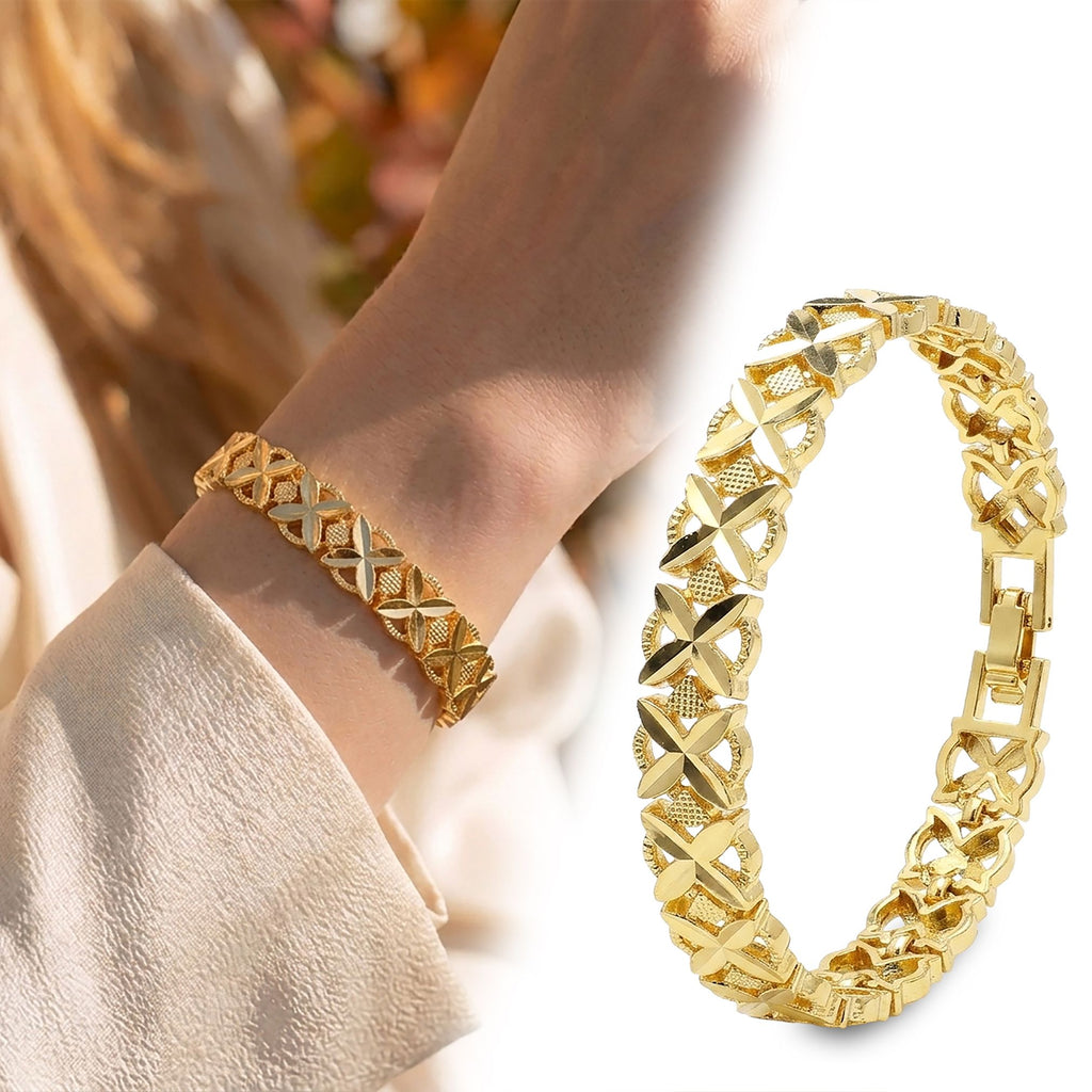 Takı Pusulası Clovera 24K Gold Kaplama 8 mm Kadın Bileklik 4174KBV5D2