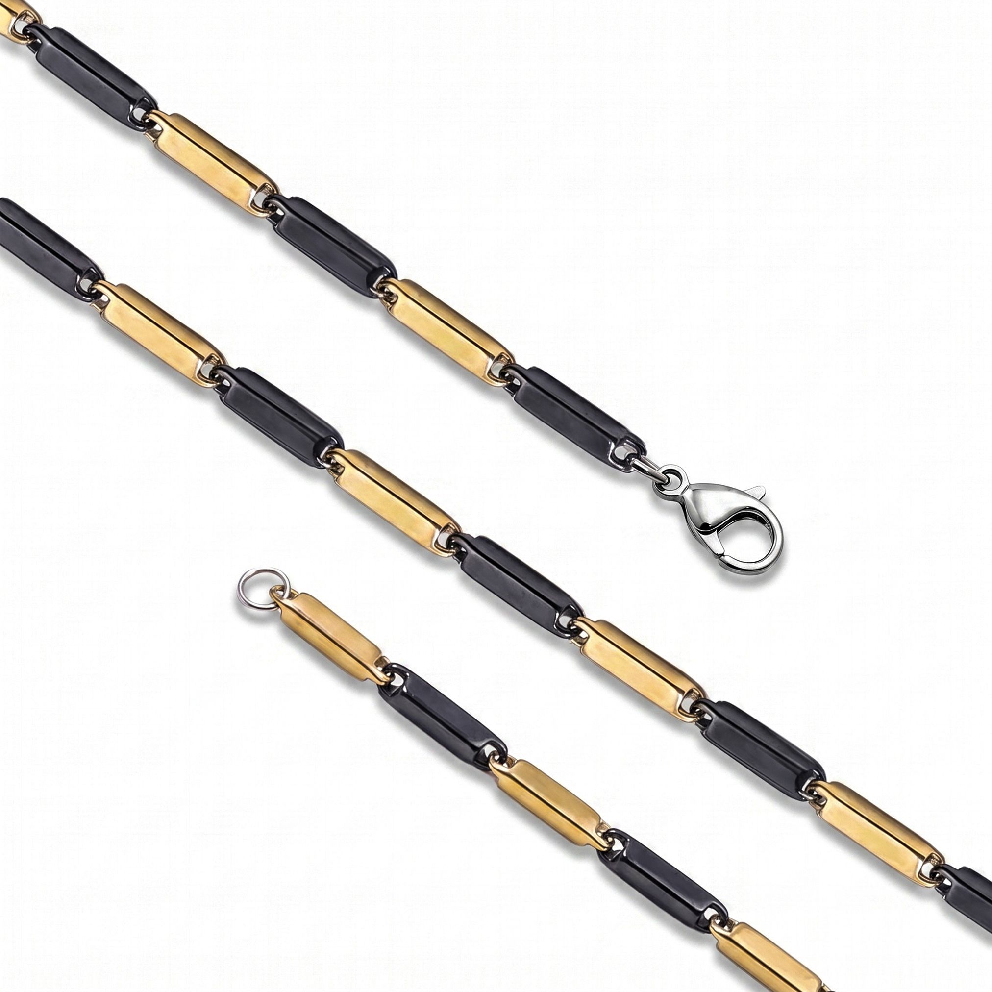 Takı Pusulası Düz Kibrit Erkek Çelik Kolye 3mm 55cm Üç Renkli 4174ECK052