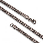 Takı Pusulası Ezme Balık Sırtı Erkek Çelik Kolye - 7x2mm 55cm Siyah 4174ECK029