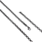 Takı Pusulası Forse Siyah Çelik Zincir Kolye 1mm X 4mm 4174CEK040