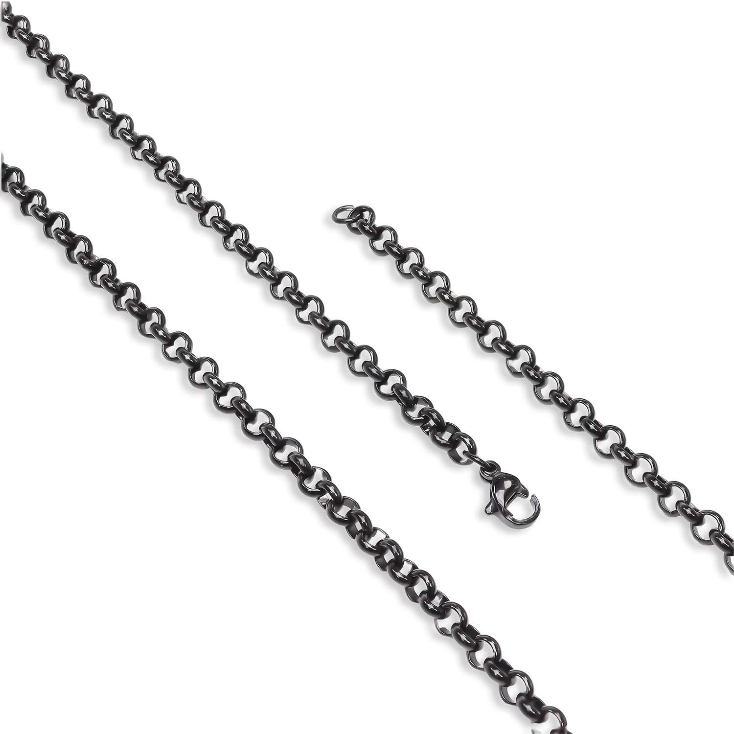 Takı Pusulası Forse Siyah Çelik Zincir Kolye 1mm X 4mm 4174CEK040