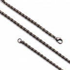Takı Pusulası Hasır Örgü Erkek Çelik Kolye 2mm 55cm Siyah 4174ECK041