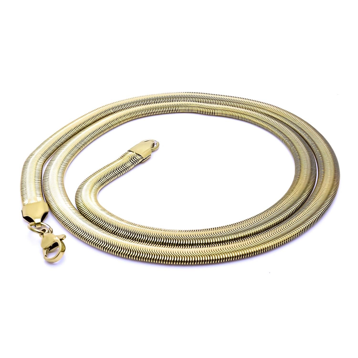 Takı Pusulası İtalyan Tasarım Sarı Çelik Zincir Kolye 2mm x 6mm 4174CEK047
