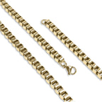 Takı Pusulası Kare Arnavut Çelik Kolye 6mm - Sarı 4174CEK032