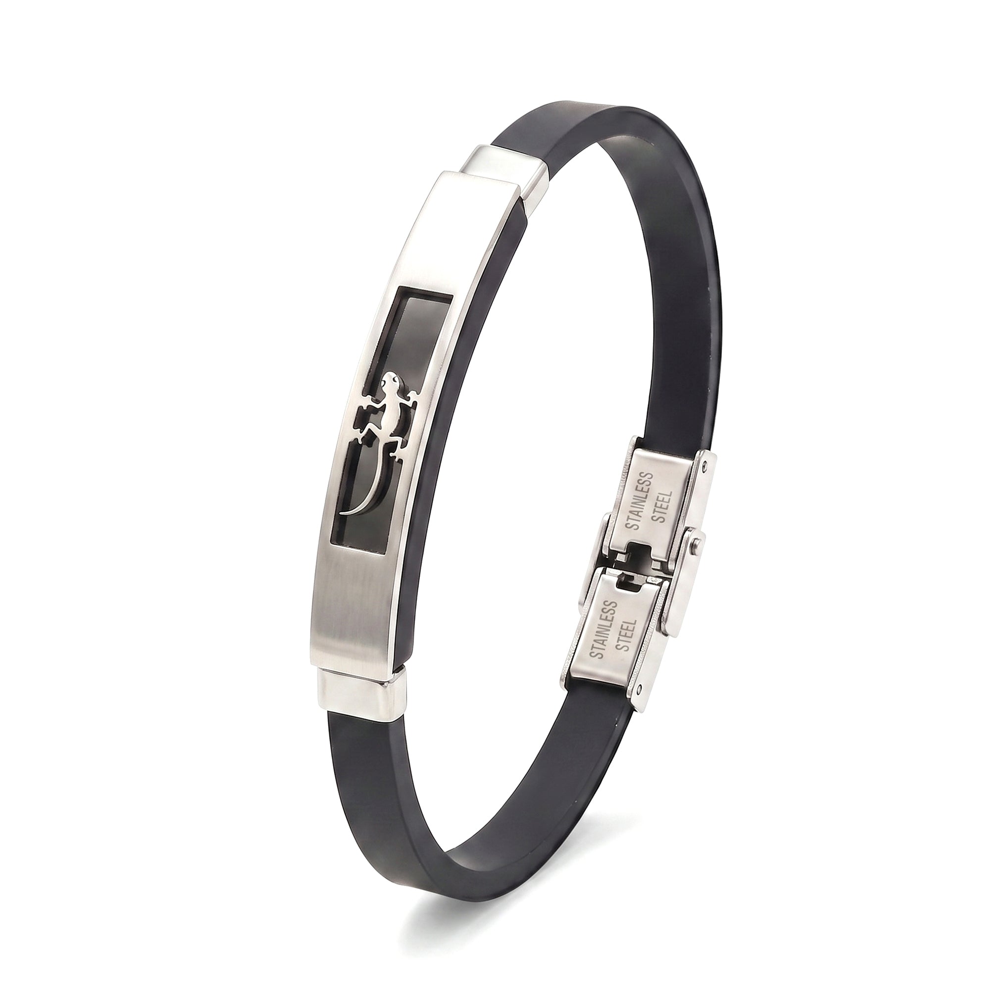 Takı Pusulası Kertenkele Desenli Çelik Bileklik 4174SCB009