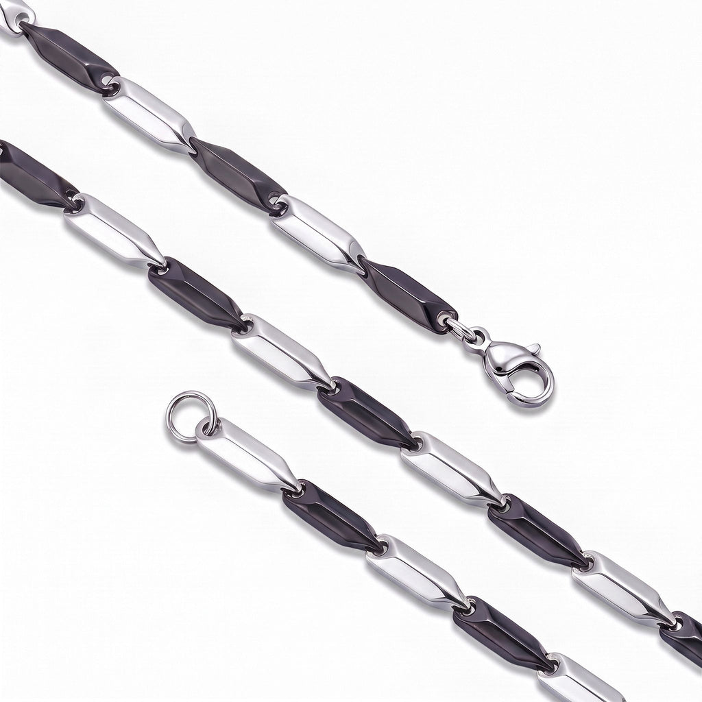 Takı Pusulası Kesme Kibrit Erkek Çelik Kolye 3mm 55cm Üç Renkli 4174ECK056