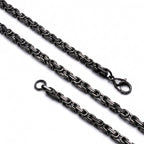 Takı Pusulası Kral Erkek Çelik Kolye 5mm 55cm Siyah 4174ECK026