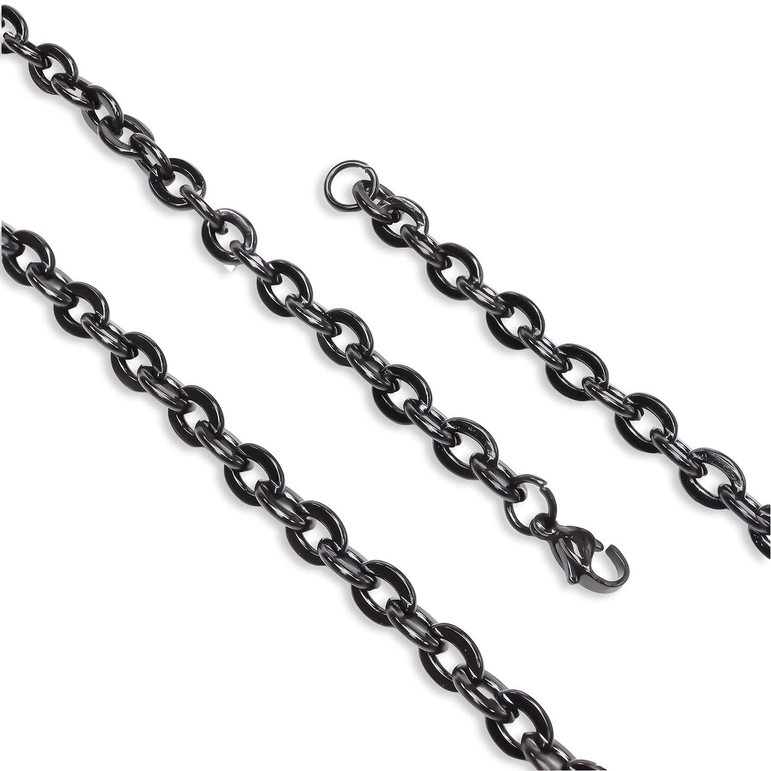Takı Pusulası Mariner Siyah Çelik Erkek Kolye 1.6mm x 6mm 4174CEK035