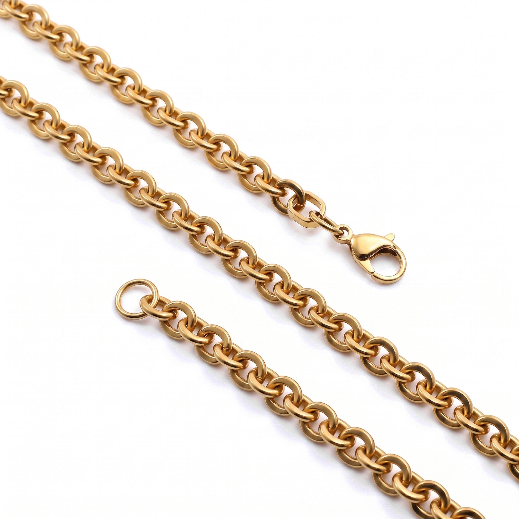 Takı Pusulası Mariner Zincir Erkek Çelik Kolye 6mm 55cm Gold 4174ECK045