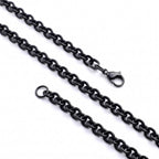 Takı Pusulası Mariner Zincir Erkek Çelik Kolye 6mm 55cm Siyah 4174ECK048