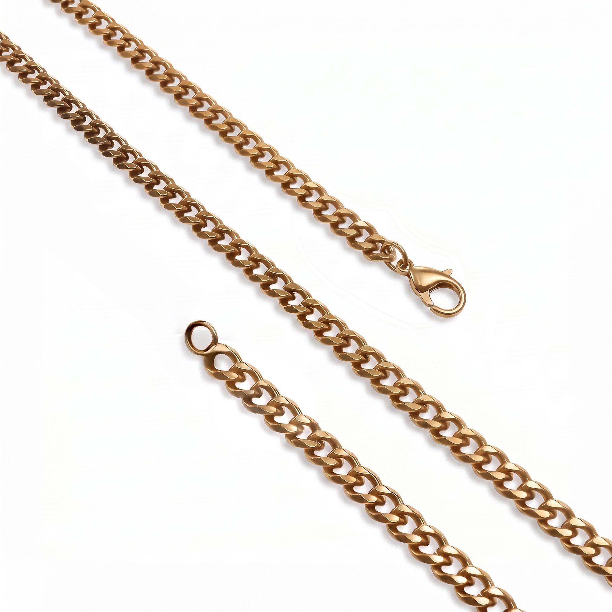 Takı Pusulası Mariner Zincir Erkek Çelik Kolye 6x2mm 55cm Gold 4174ECK037
