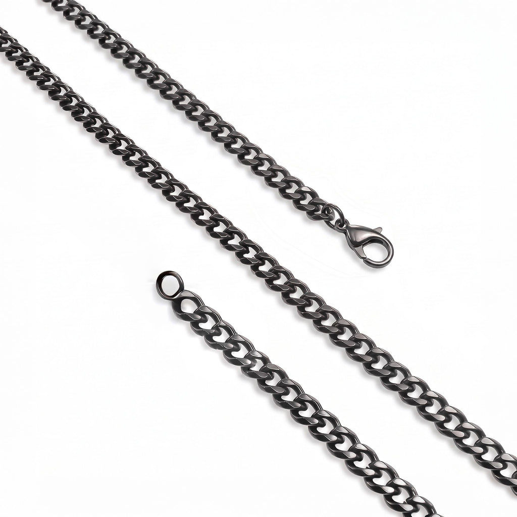 Takı Pusulası Mariner Zincir Erkek Çelik Kolye 6x2mm 55cm Siyah 4174ECK043