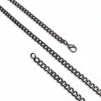 Takı Pusulası Mariner Zincir Erkek Çelik Kolye 6x2mm 55cm Siyah 4174ECK043