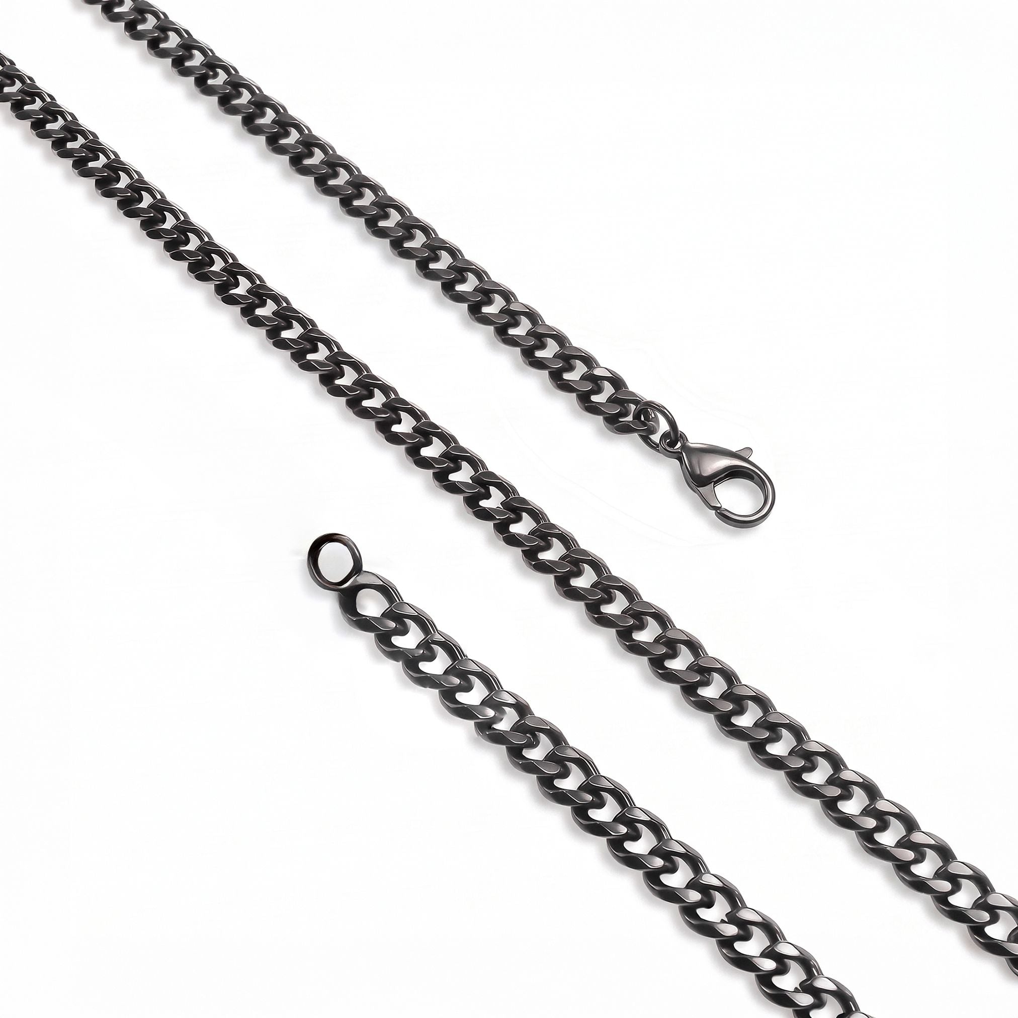 Takı Pusulası Mariner Zincir Erkek Çelik Kolye 6x2mm 55cm Siyah 4174ECK043