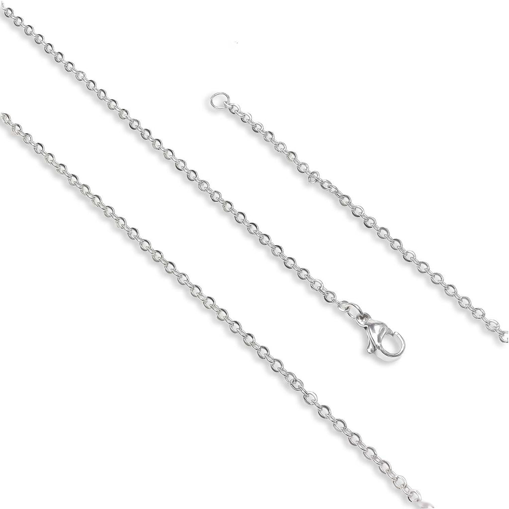 Takı Pusulası Minik Boy Beyaz Çelik Kolye 0.5mm 4174CEK003