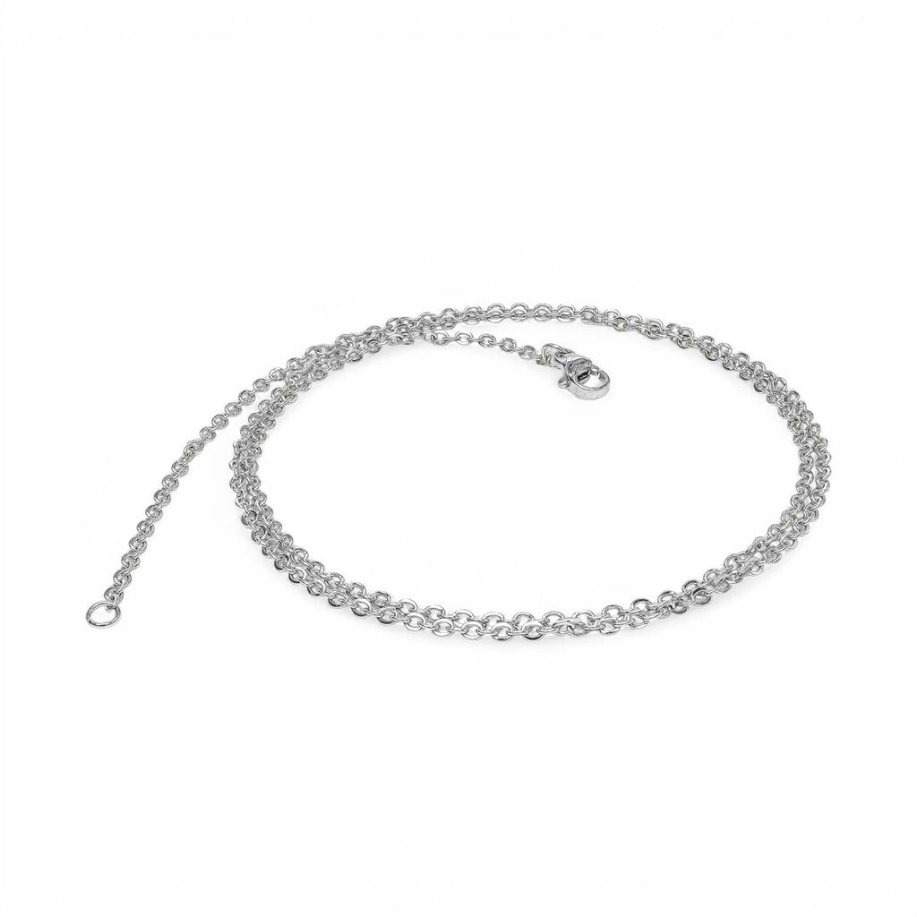 Takı Pusulası Minik Boy Beyaz Çelik Kolye 0.5mm 4174CEK003