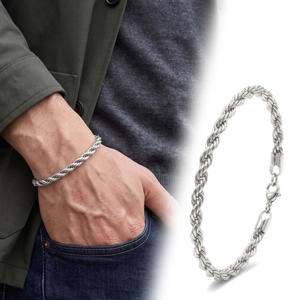 Takı Pusulası Rope Halat Çelik Zincir Bileklik 6mm 4174CZB2D8