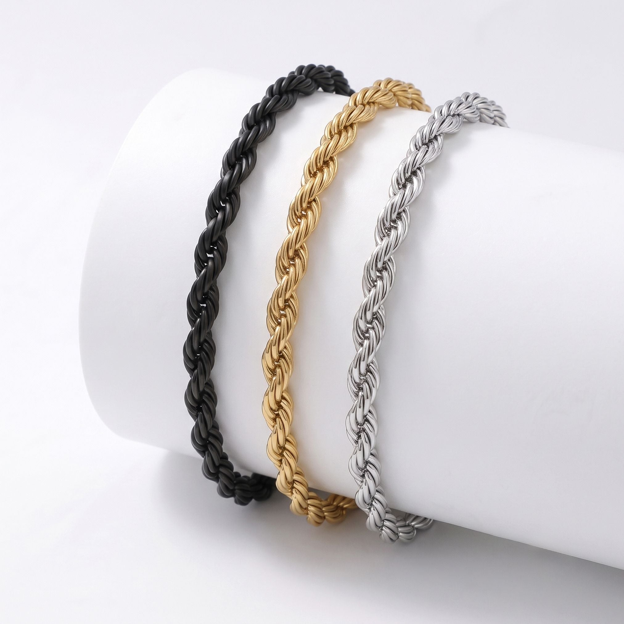 Takı Pusulası Rope Halat Çelik Zincir Bileklik 6mm 4174CZB2D8