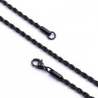 Takı Pusulası Rope Halat Erkek Çelik Kolye 2mm 55cm Siyah 4174ECK047