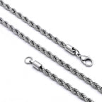 Takı Pusulası Rope Halat Erkek Çelik Kolye 6mm 55cm Beyaz 4174ECK033