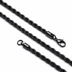Takı Pusulası Rope Halat Siyah Erkek Çelik Kolye 6mm 55cm 4174ECK024