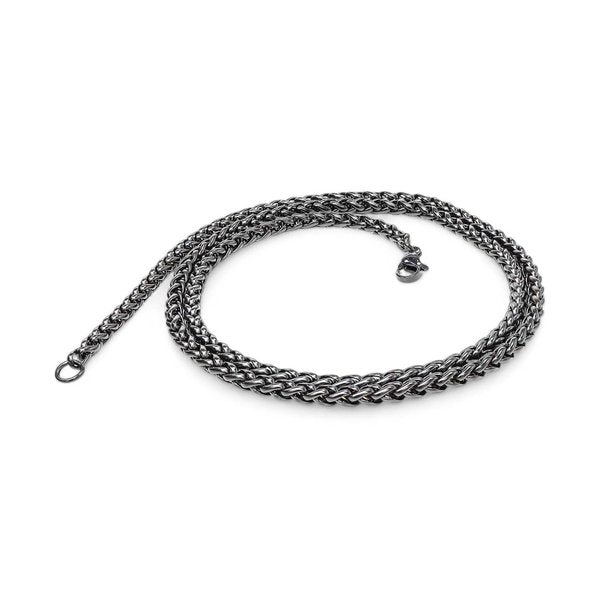 Takı Pusulası Siyah Renk Çelik Kolye 4mm 4174CEK016