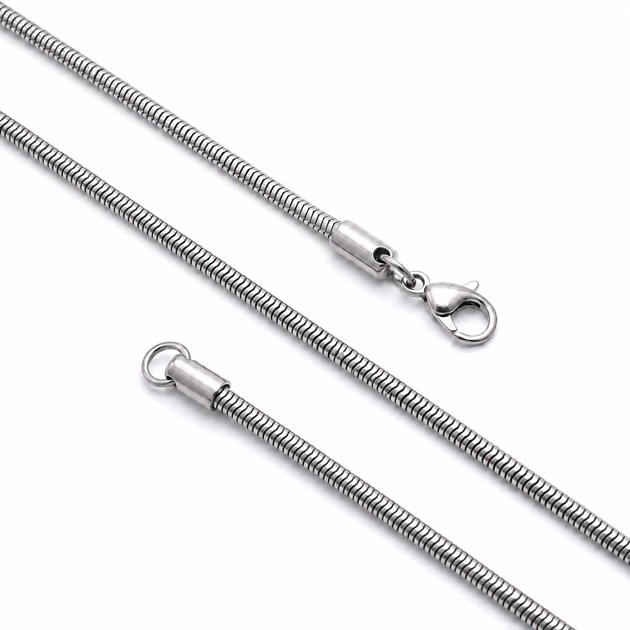 Takı Pusulası Spiral Erkek Çelik Kolye 3mm 55cm Gümüş Renk 4174ECK038