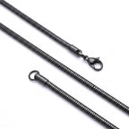 Takı Pusulası Spiral Erkek Çelik Kolye 3mm 55cm Siyah 4174ECK019