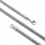 Takı Pusulası Spiral Erkek Çelik Kolye 4mm 55cm Gümüş 4174ECK032
