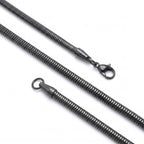 Takı Pusulası Spiral Erkek Çelik Kolye 4mm 55cm Siyah 4174ECK023
