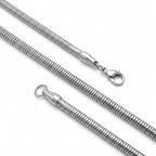 Takı Pusulası Spiral Erkek Çelik Kolye 5mm 55cm Gümüş 4174ECK034