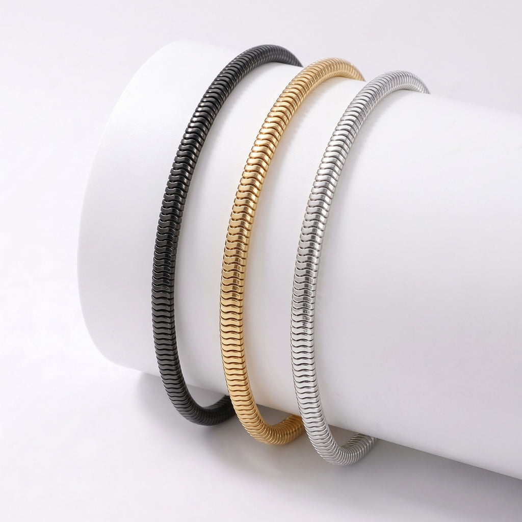Takı Pusulası Spiral Örgü Çelik Zincir Bileklik 6mm 4174CZB2D9