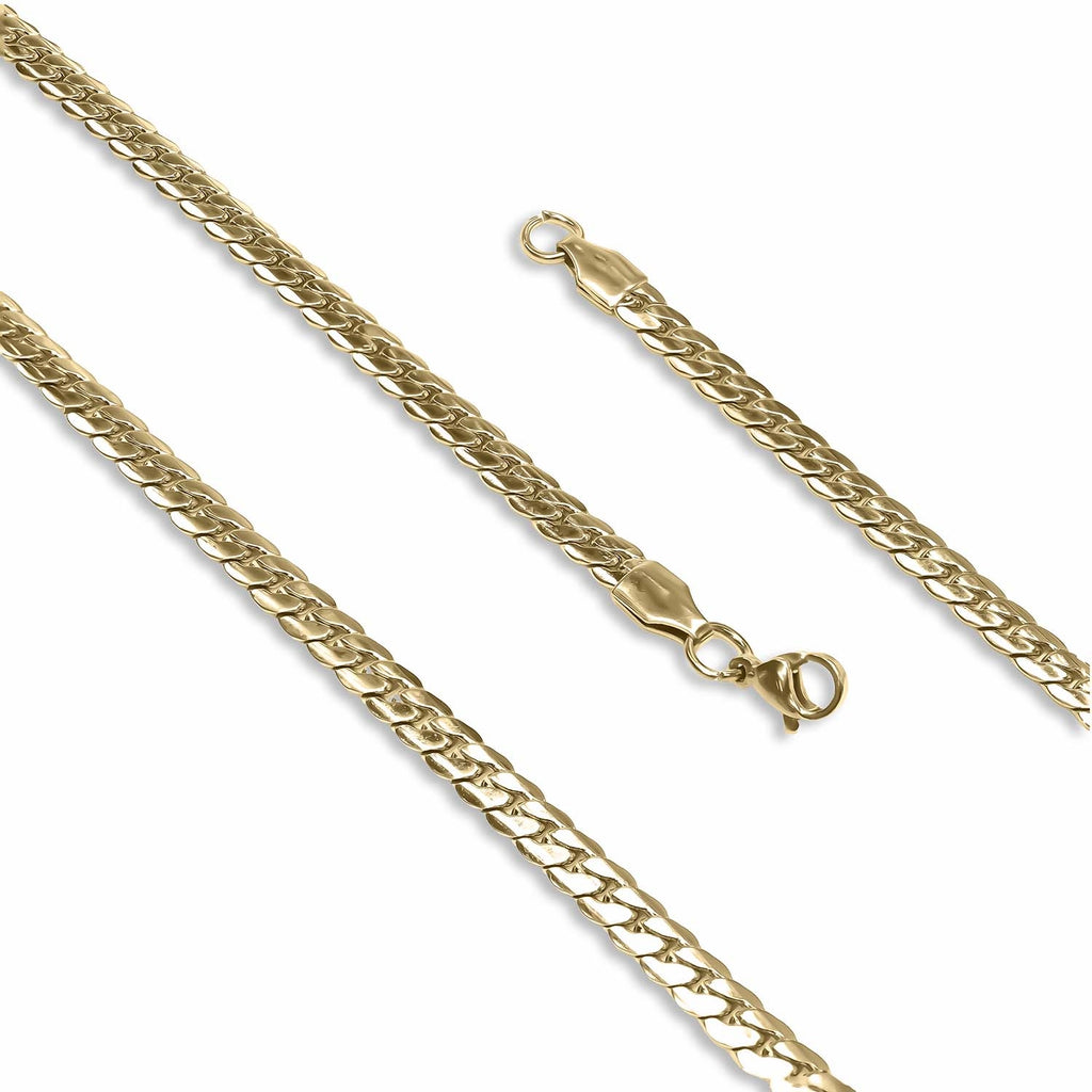 Takı Pusulası Yassı Yılan Sırtı Sarı Çelik Kolye 1.2mm X 4mm 4174CEK039