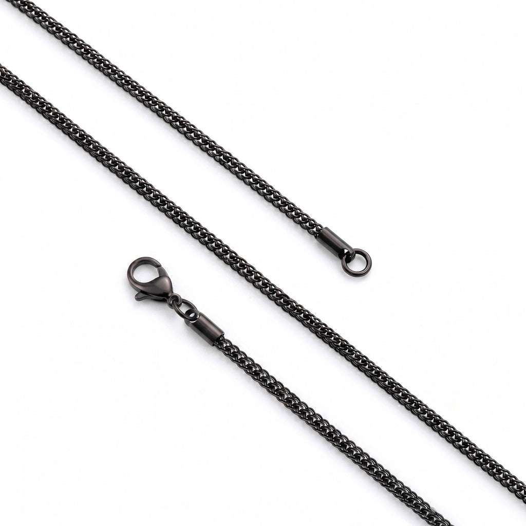 Takı Pusulası Yılan Erkek Çelik Kolye - 2mm 55cm Siyah 4174ECK028