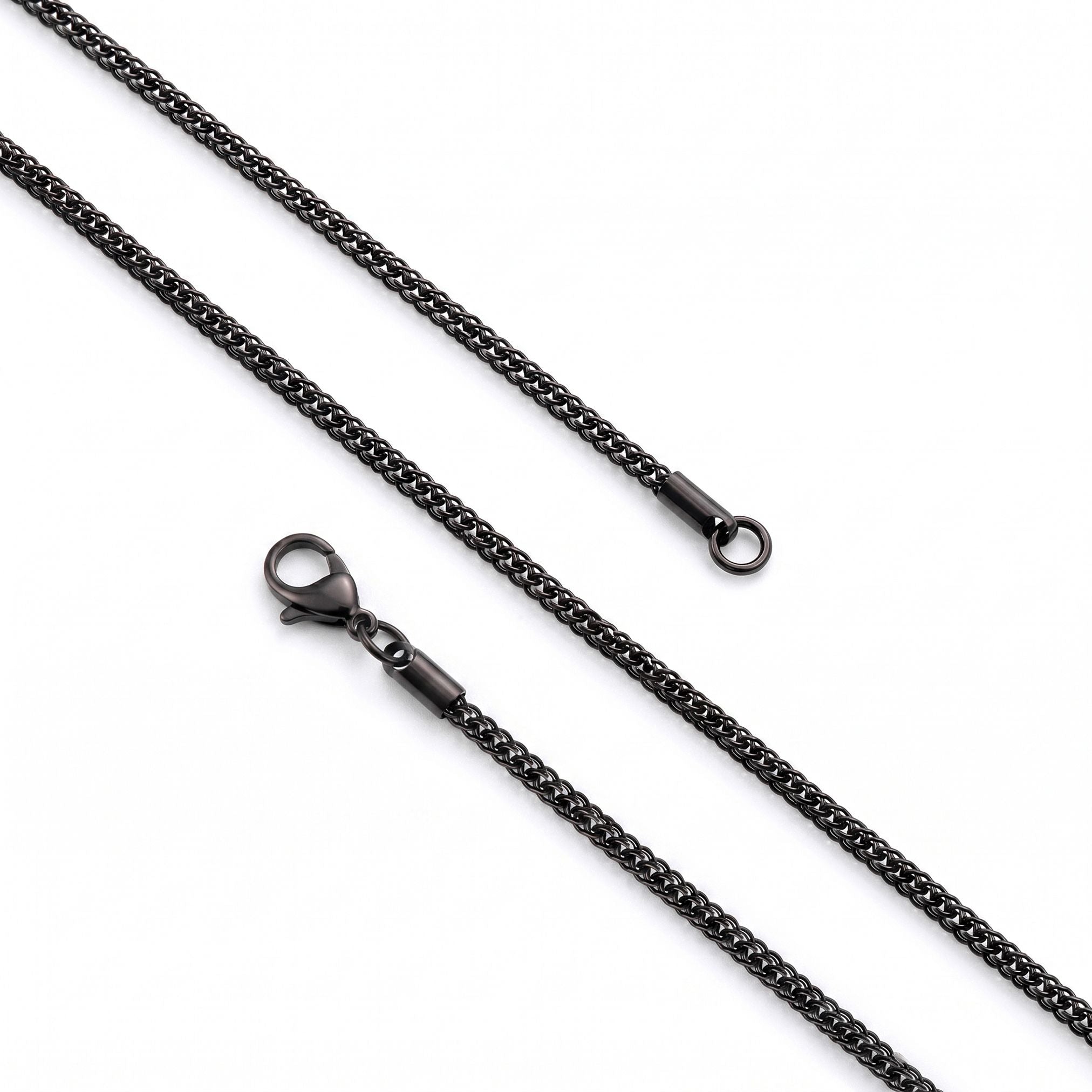 Takı Pusulası Yılan Erkek Çelik Kolye - 2mm 55cm Siyah 4174ECK028